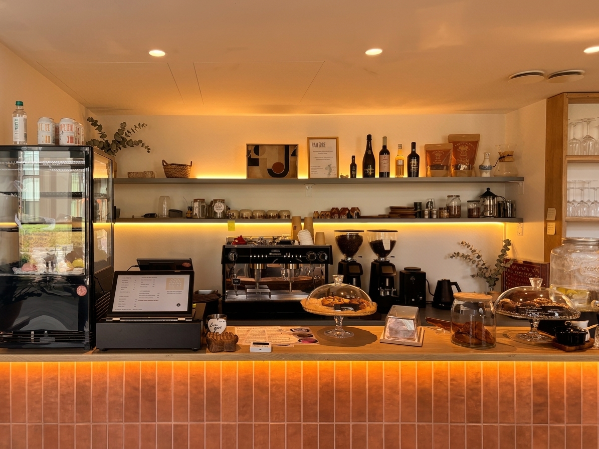 The interior of Inti Café in Tallinn, set up for a private event